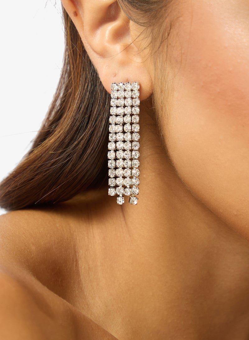 ايلا ليمتد اديشن أقراط متدلية مرصعة بالماس الراين - Image 4